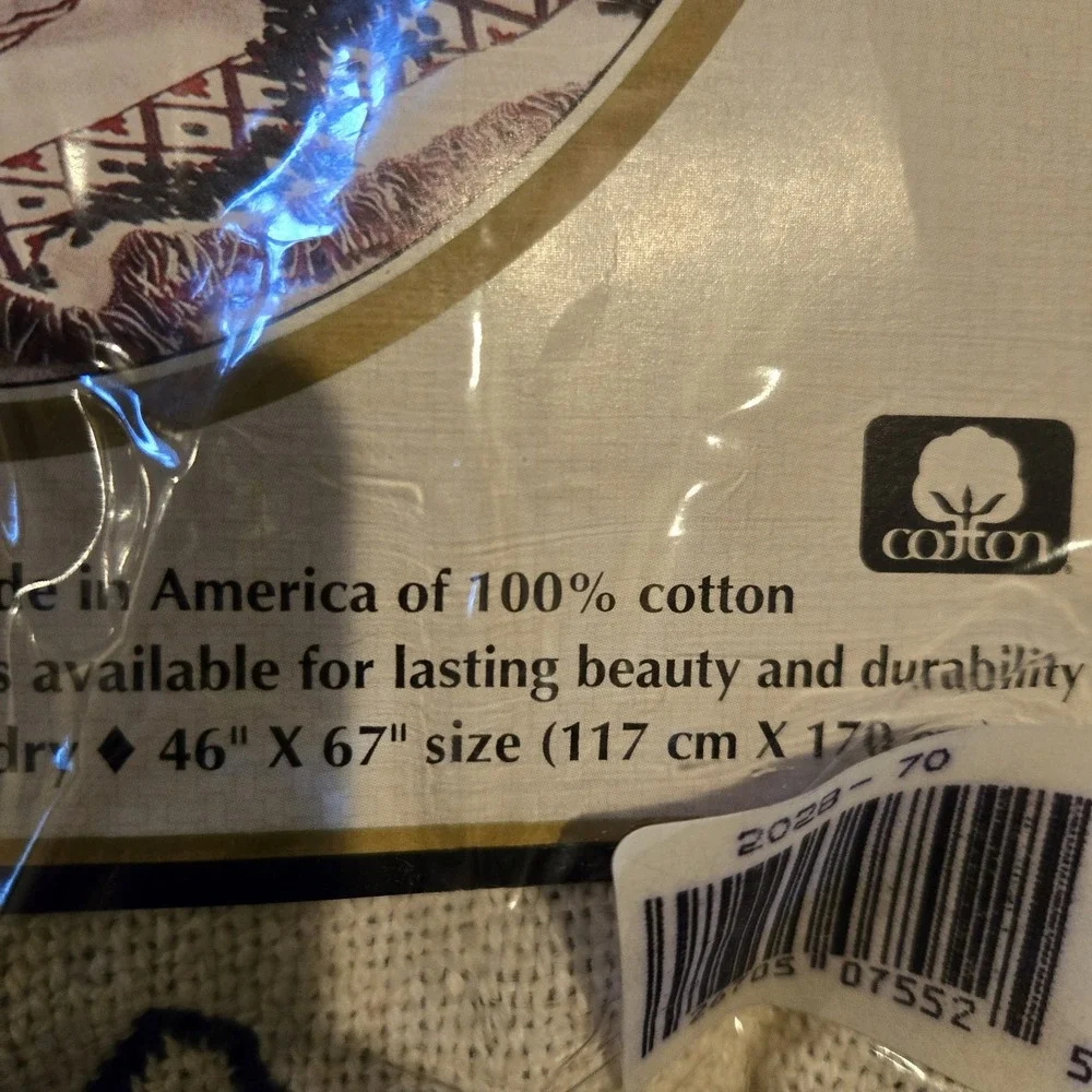 New Vtg Cotton Elegance Cotton Jacquard Throw Blanket Twas The Night Before Xmas